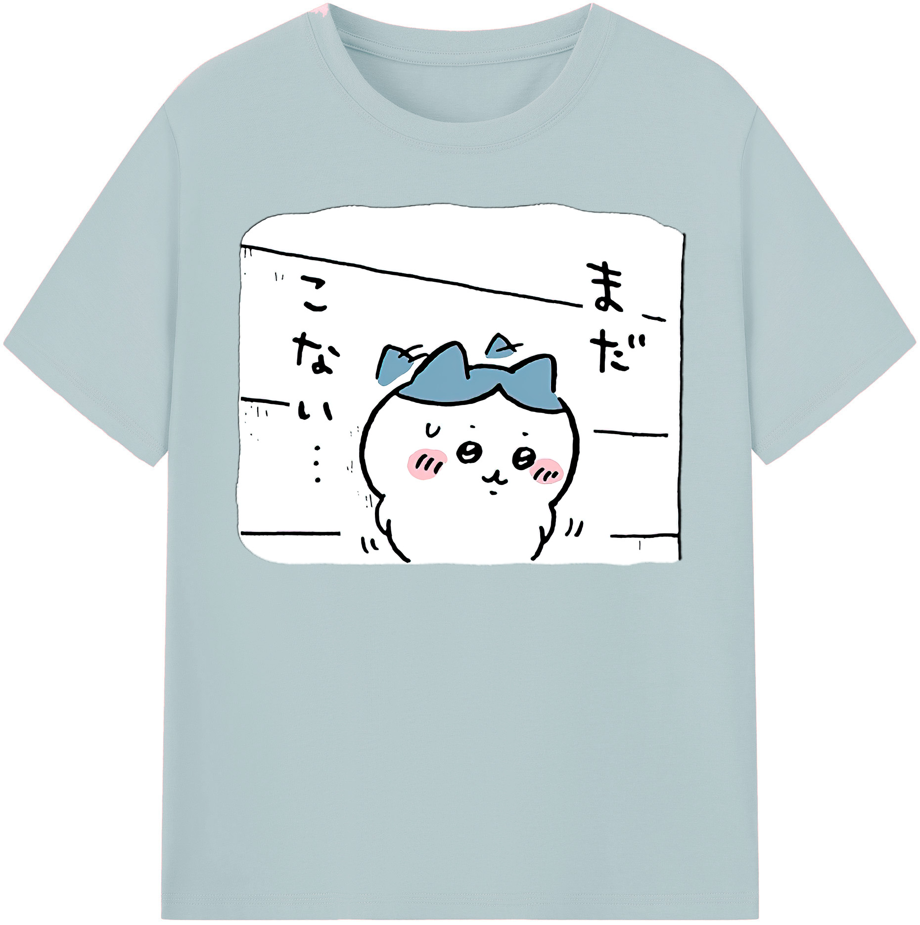 （画像用） ちいかわ ハチワレ Chii-kawa hachiware 綿100％半袖Tシャツ（フロントプリント）